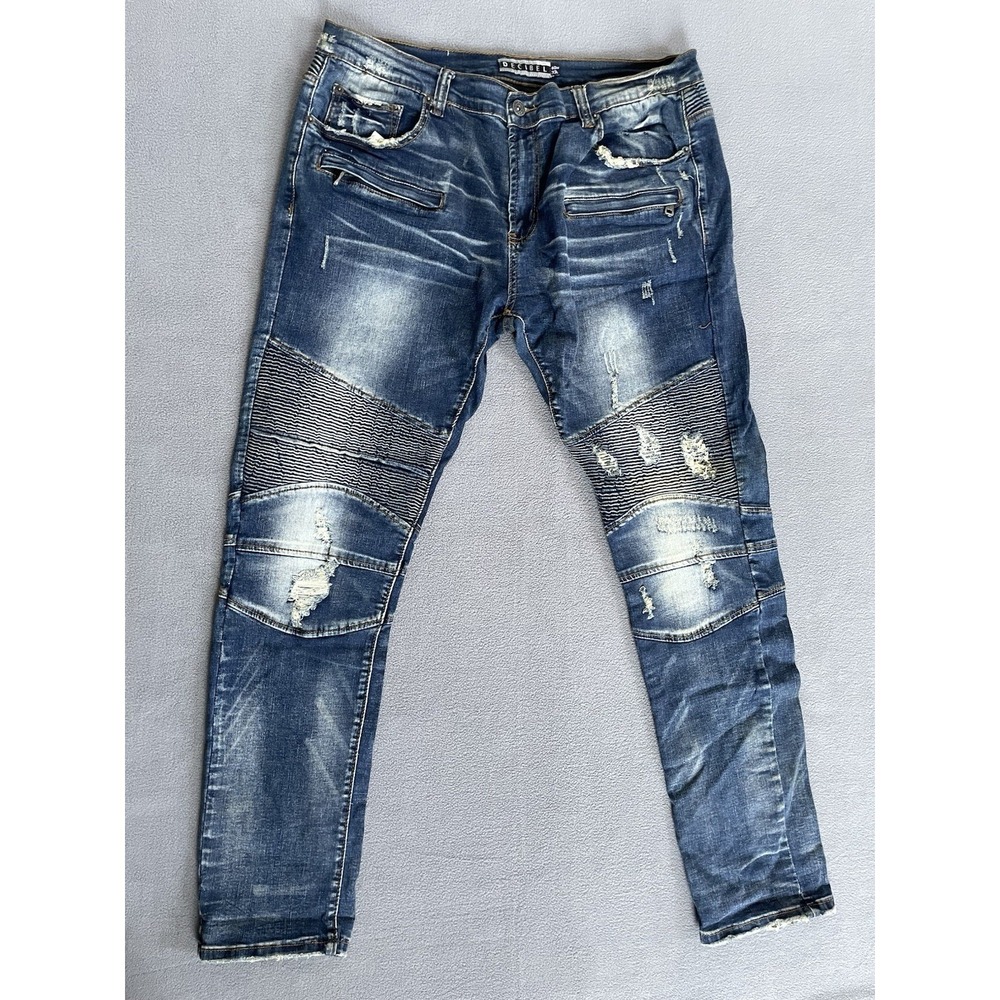 Men's Designer Jeans By Decibel 40x32 Distressed Factory